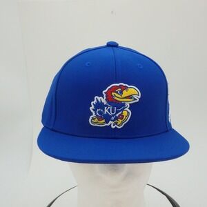 Adidas Kansas Jayhawks Royal Blue Snapback Flat Brim Hat NCAA Baseball Cap Men